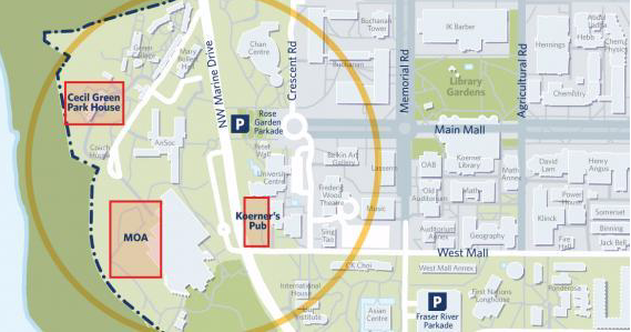 A map showing North Campus