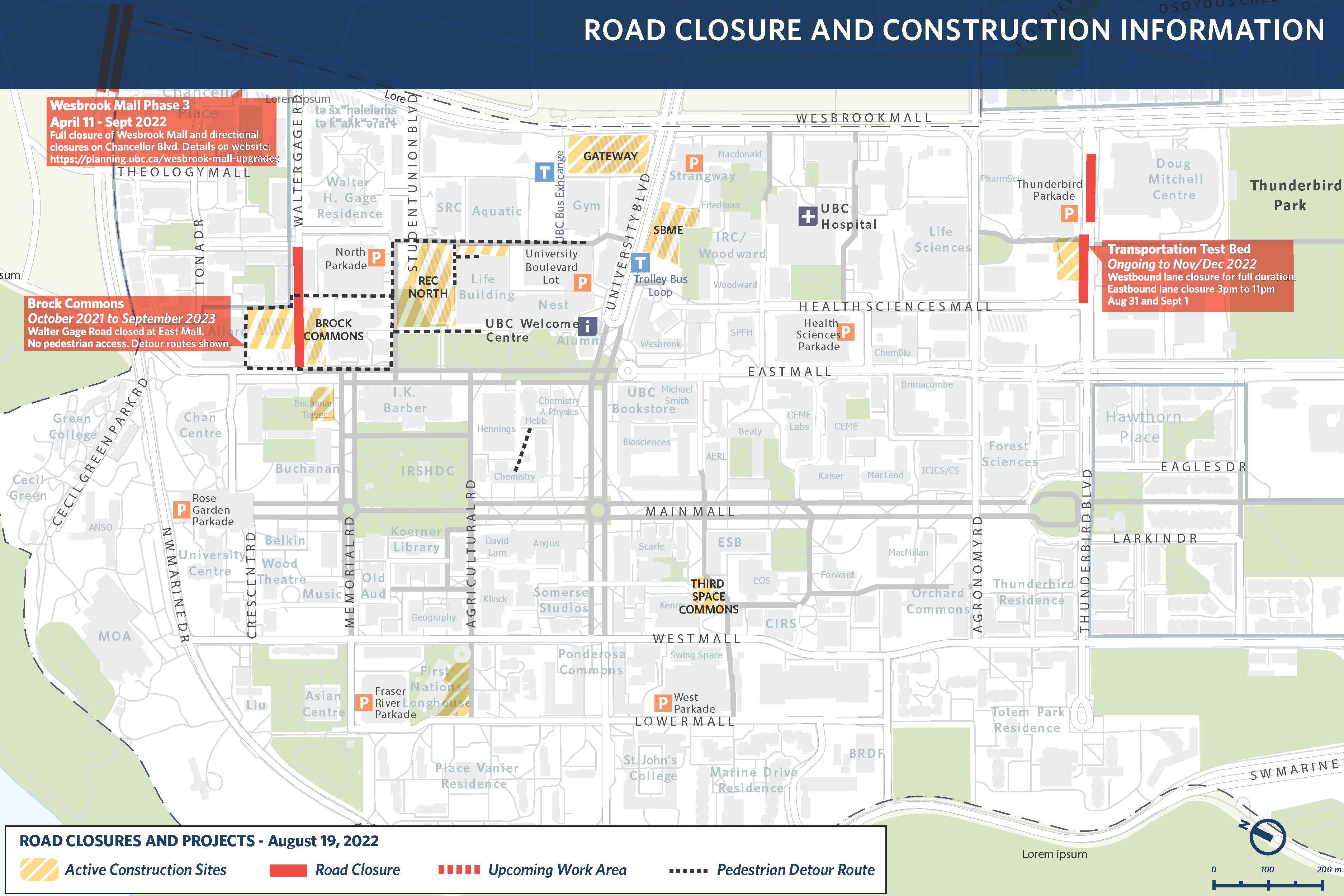 UBC Road Closures Map
