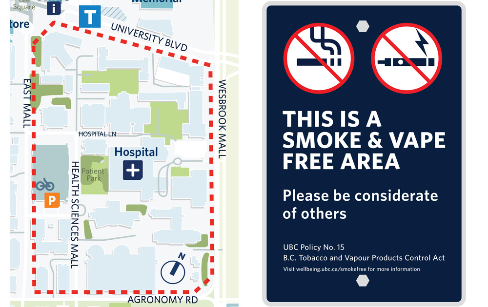 Smoke free signage map