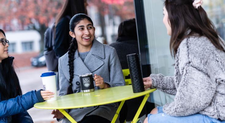 Students enjoying a cup of coffee