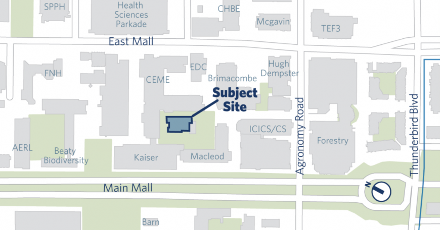 map showing where the student centre is