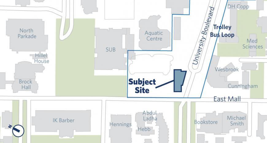 Map showing where the alumni centre is