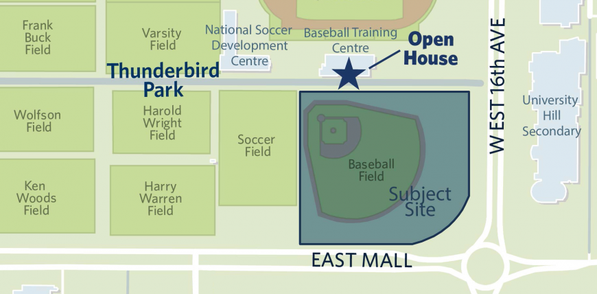 Map of the area surrounding Thunderbird Park