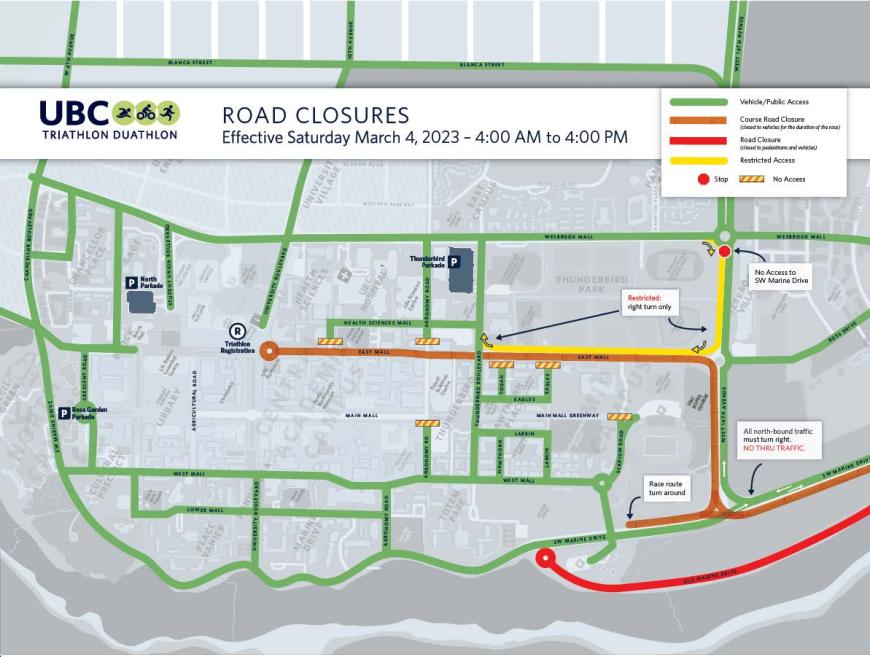 UBC Tri Du Road Closures Map 2023