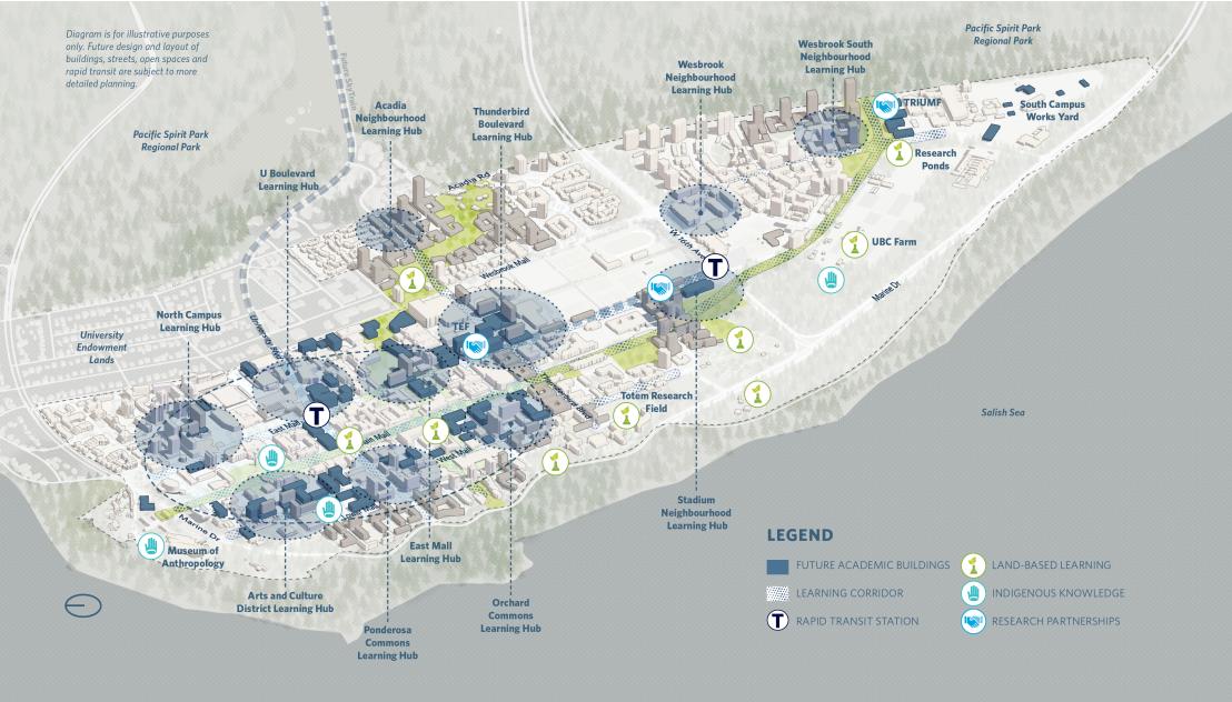 Map showing a place of learning