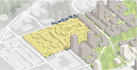 Model showing the location of Acadia Park family housing