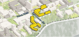 Model showing the location of Ritsumeikan & Lower Mall Research Station expansion