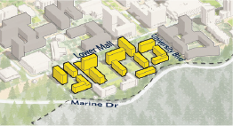 Model showing the location and Place Vanier expansion