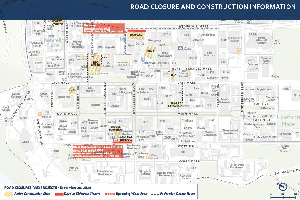 A road closure map for September 2024. See page text for details.