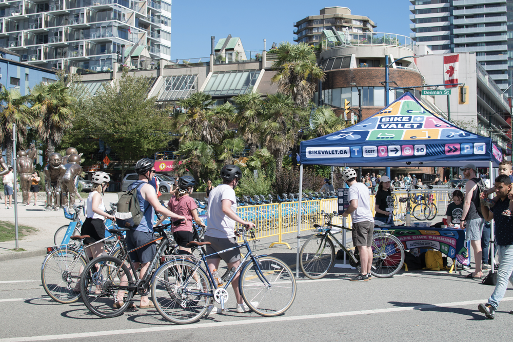 An image of a Bike Valet tent.