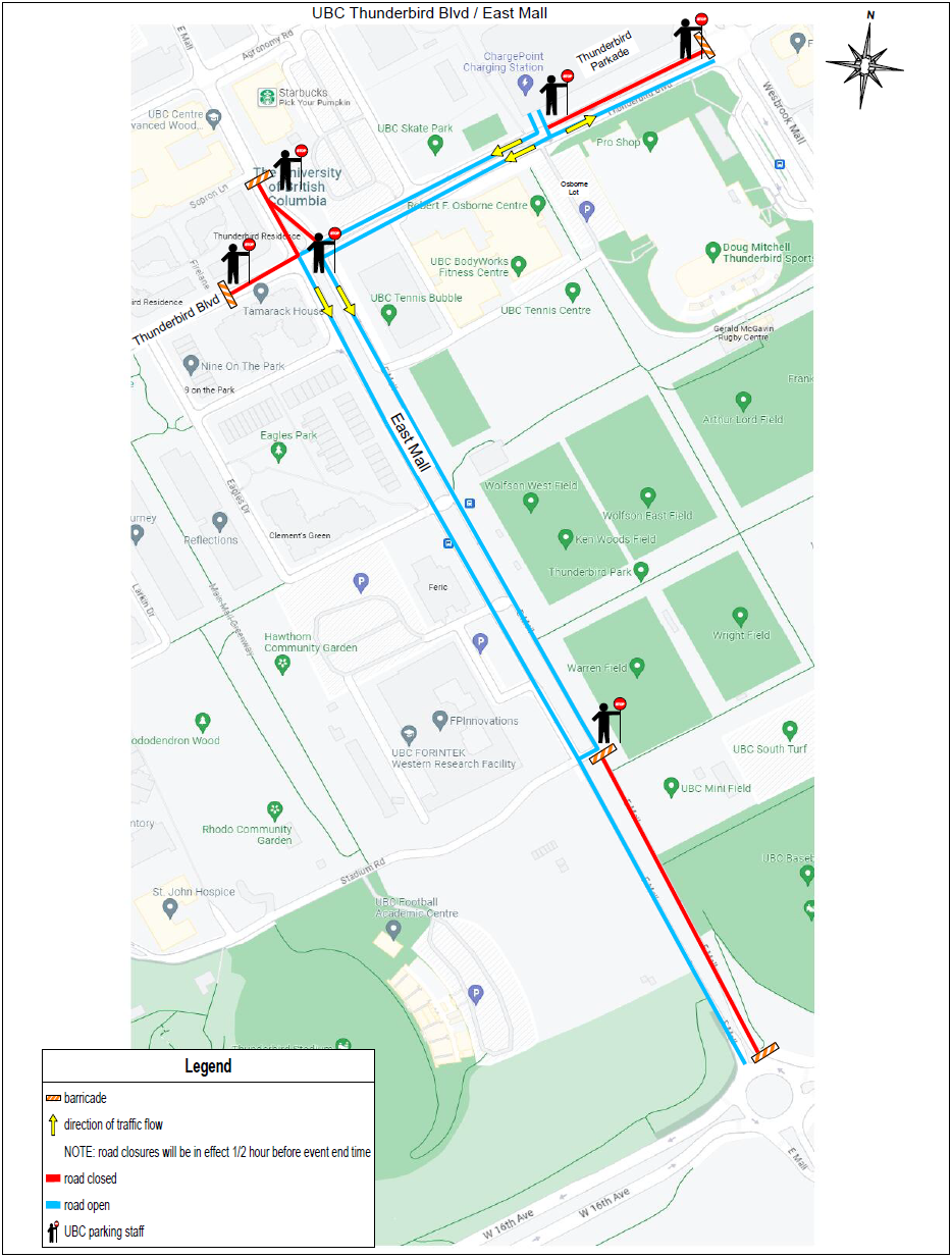 A map of the exit plan for a concert closure. Please review instructions above.