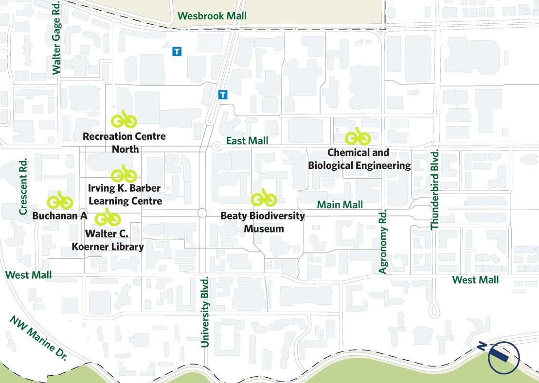 Bikeep Locations on campus