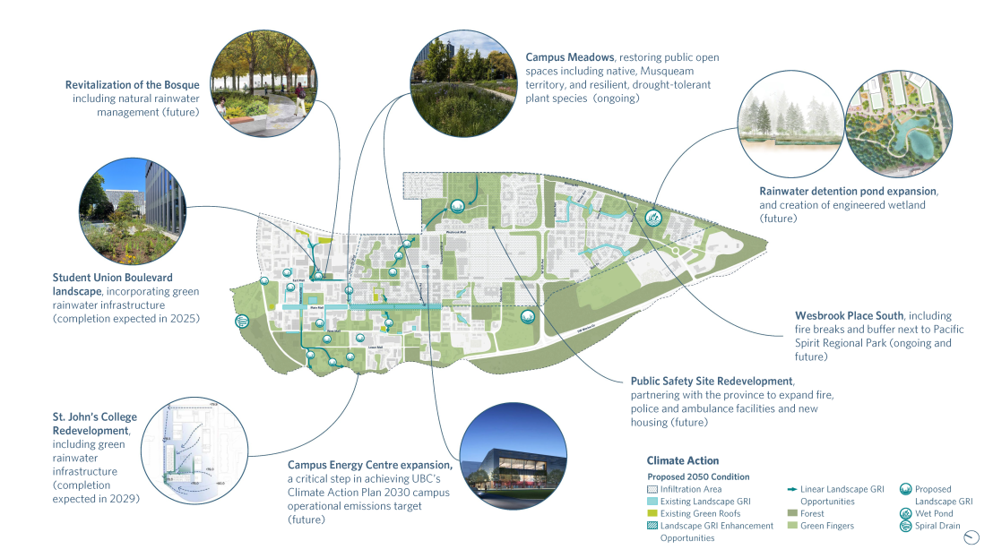 Illustration of proposed update to climate action on campus