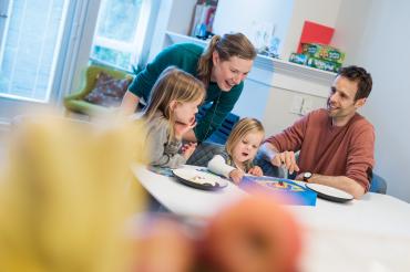 Family sitting at table