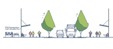 Cross section diagram of UBC Bus Loop