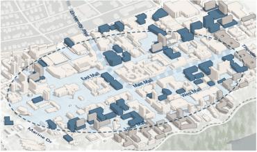 Map of UBC showing academic areas