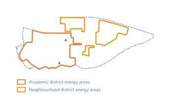 Map showing district energy system