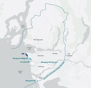 Musqueam territory map