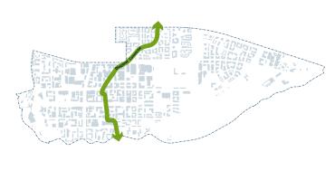 Map showing Diagonal Connector landscape corridor