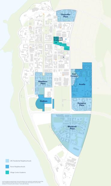 map of UBC residential neighbourhoods