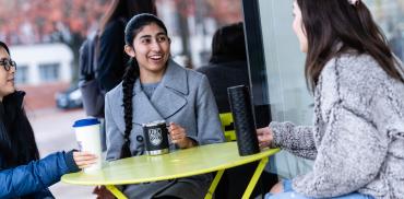 Students enjoying a cup of coffee