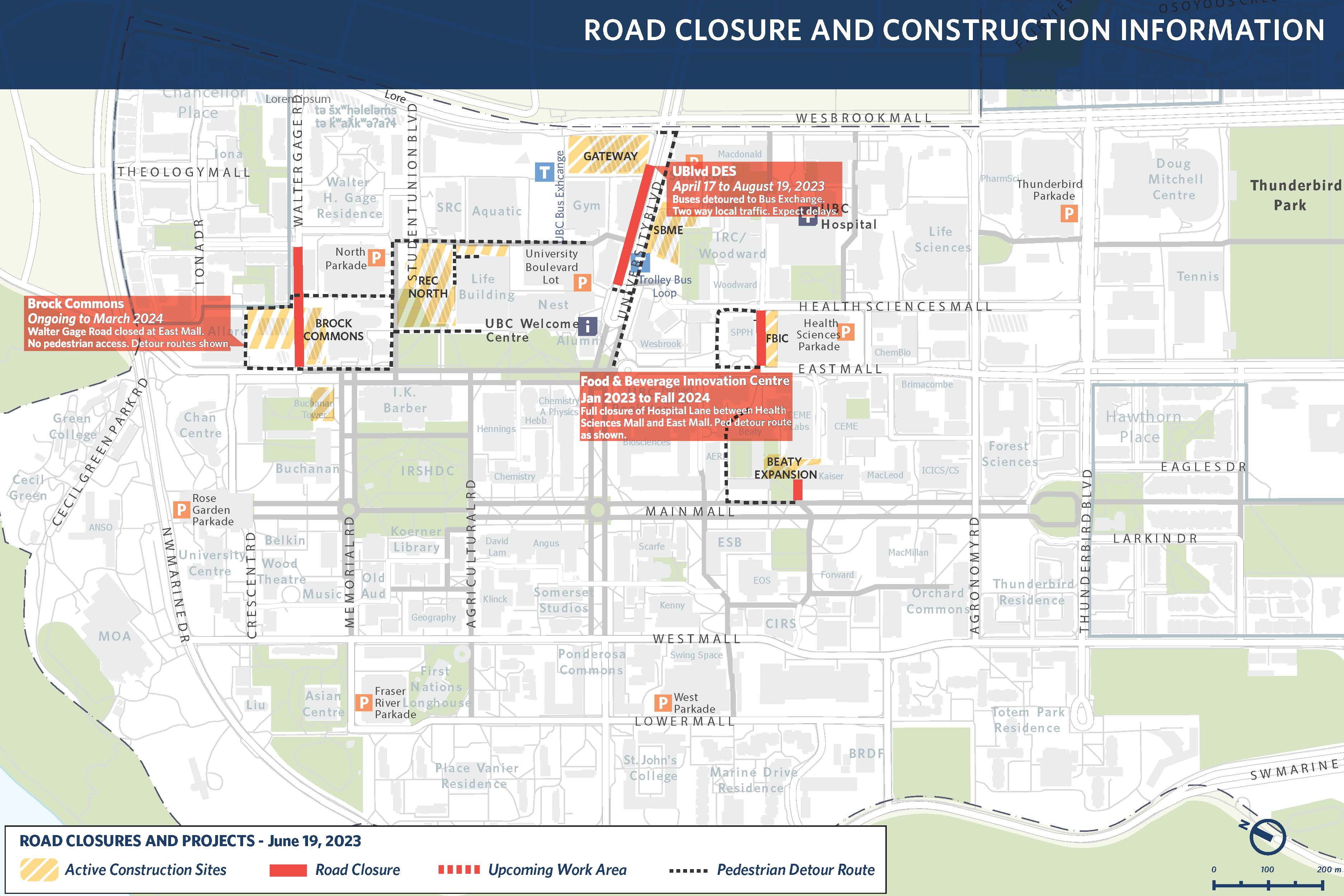 UBC Road Closures and Construction Map